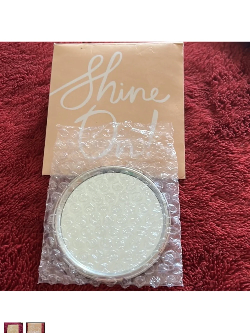 Shine On Compact Mirror - Pink Geometric